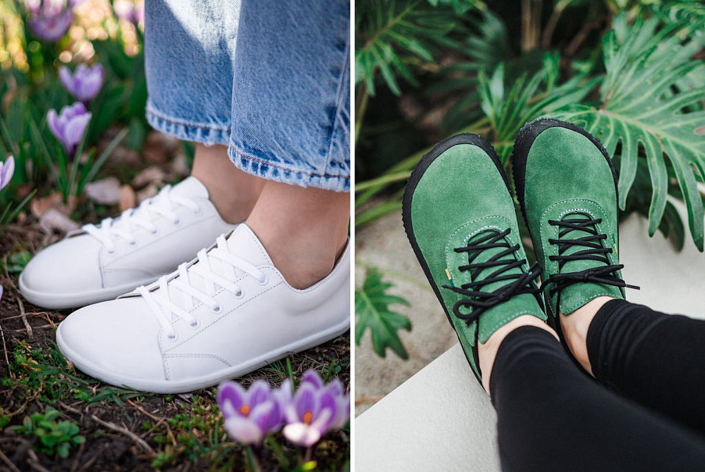 Barefoot shoes review - BeLenka Prime 2.0 white sneakers and BeLenka trailwalker shoes in olive - Lookforsmile.com